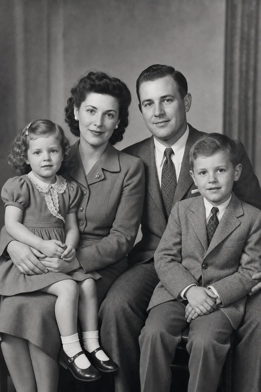 Restored 1945 family portrait